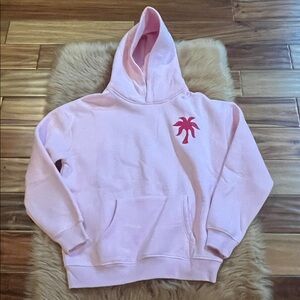 Pink Palm Puff Hibiscus Hoodie Pink NWOT Sz Small
